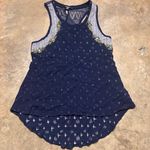 Miss Me Shirt Womens Small Blue Lightweight Flowy Basic Chic Western Tank Top Photo 0