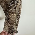 Lauren Ralph Lauren Pants Womens 4P Brown Snake Print Cotton Petite Zipper Hem Photo 8