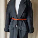 Vintage Andrea USA Wool Boyfriend Blazer in Green Gray w/ Satin Lining L/XL Size L Photo 0