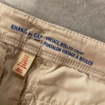 Gap  Size 0 Vintage Rolled Crop Light Khaki Chino Pants Cotton Slash Pocket Photo 4