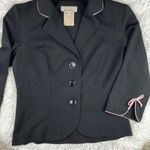 Vintage HIPNOTIX Black Blazer Pint Trim Bow Size 3/4 Photo 3