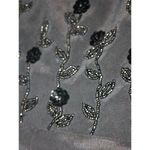 Patrick Formal Dress Women's Sz 6 Black Floral Beaded Sequin Back Zip 100% Silk Photo 6