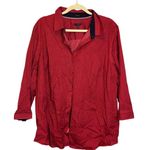 Talbots  Blouse Women's Size 24W Sailboats Business Office‎ Black Red Photo 0
