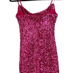 Lulus NWOT  Dazzling Vibe Magenta Pink Velvet Sequin Mini Bodycon Dress Size XS Photo 3
