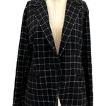 Betabrand  Transcendent Blazer Black‎ Plaid Check Windowpane Size XL Photo 0