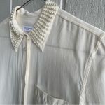 Equipment  Silk White Pearl Collar Button Up Blouse Size XS Photo 1