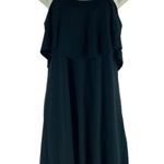 Anthropologie Anthro Maeve Cold Shoulder Flounce Mini Dress Black Size XS Photo 2