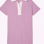Everlane  Organic Cotton Polo Dress Open Plunge Neckline Lilac M (6-8) NWT Photo 3