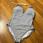 Sperry Blue and White One Piece Swimsuit Nautical Design Photo 1