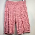 Lane Bryant Pink Lace Overlay High Waist Cropped Wide Leg Pants 26 28 New Photo 0