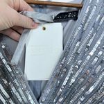 Mac Duggal  Silver Sequin Long Sleeve V Neck Elegant Evening Gown‎ Black Tie 10 Photo 8