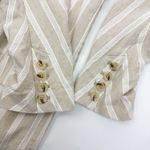Free People Fern Oversized Linen Blazer Dusty Beige Tan Stripe Coastal Boho Photo 12