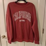 SheIn Oversized Red Graphic “California West Coast” Fleece Sweatshirt Photo 0