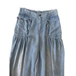 Oli & Hali Pants Large Wide Leg ankle ties Chambray Tencel waist 30" medium Blue Size 10 Photo 2