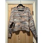 Loft  Space Dye Slouchy Vneck Cardigan Sweater Large Womens Cropped Photo 1