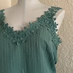 SheIn Emery Rose Sea foam Blue Green Floral Trim Tank Top Large NWT Photo 3