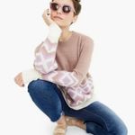 J.Crew Geometric Fair Isle Crewneck Sweater (Sz XL) Tan & Purple Oversized Photo 4