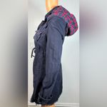 Free People  Hooded distressed long snap button closure jacket Photo 2