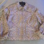 Pendleton Womens Printed Jacket Full Zip Lightweight Orange Yellow Petit… Photo 0