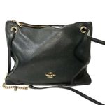 Coach Convertible Crossbody in Black Pebble Leather Chain Link Photo 1
