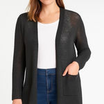 J.Jill Cardigan Women’s Size M Black Midi Long Duster Sweater Lightweight Linen Photo 0