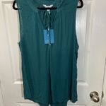 Market & Spruce  Swiss Dot Sleeveless Blouse Green Blue Size XXL NWT Photo 2