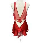 Shirley of Hollywood Lingerie Sexy Sheer Red Lace Babydoll Peekaboo Cutouts Size M Photo 4