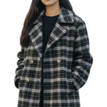 American Eagle  Plaid Wool Blend Peacoat Jacket Small Preppy Winter Timeless Photo 0