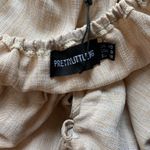 Pretty Little Thing ‎ Peach Linen Ruched Sleeve Tie Detail Shift Dress Photo 5