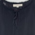 Loft WO SIZE LG Black Cocktail Dress with Bishop Sleeves and Crew Neck pleated Photo 7