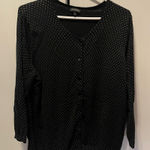 Talbots Black and White Polka Dot Cardigan in Women’s XL Photo 0