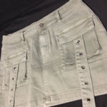 Anwnd Ananda Utility Mini Skirt Olive Green Cargo Style Pockets‎ Straps Womens size L Photo 2