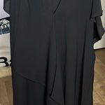 Adrianna Papell  Crepe Back Satin Ruffle Shift Dress Photo 0