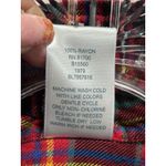 Blair  Flannel Shirt Red/Multi Plaid Long Sleeve Shark Hem Size XL Button Up‎ Photo 2