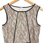 Anthropologie  Weston Wear Piped Peplum Grey Sleeveless Lace Top Size Medium Photo 3