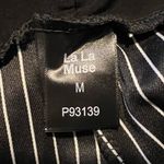 NWT LaLa Muse Women’s Striped Stretchy Pants Pockets Black & White Q40 Size M Photo 2