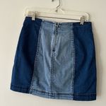 PacSun Denim Skirt Two Tone Panel Blue Short Mini Stretch Womens Skirt Size 28 Photo 2