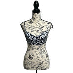 Norma Kamali  X Underwire Bikini Top Blue White Chevron Strappy Outdoor Beach XXS Photo 1