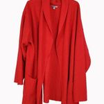 Jessica London  Long Sleeve Open Front Cardigan Red Photo 0