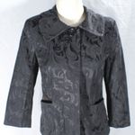 Sag Harbor Vintage 1990s Y2K Filigree Tapestry Like Black Blazer Jacket 8P Photo 2