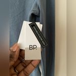 BP Crop Top Rib Knit Crewneck Long Sleeve Button Up Front Color Blue Sz XL NWT Photo 4