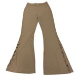 LPA  Pants Womens Medium Tan Beige Belva Bell Bottom Flare Leg Button‎ Photo 1