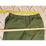 Liz Claiborne  Women Olive Green Linen Cotton Blend Cropped Wide Leg Pants 2X Photo 2