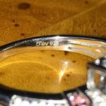 Natural Black Jade Pink Sapphire Sterling Silver Ring Size 8 Photo 4