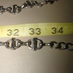 Large Marine Anchor Link Belt Vintage Silver Tone Chain Heart Pendant Hook Clasp Photo 2