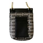 Juicy Couture NWT--A LITTLE PIECE OF HEART FLAP CELLIE-CROSSBODY Black and beige, leather and gold chain strap, measures 7x5 inches Photo 5