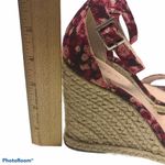 Tahari  Wynna Espadrille Wedge Sandals floral pink Ankle Strap 4” Womens Size 8 Photo 2