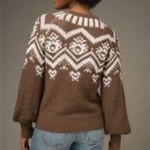 Francesca's  Marilyn Fairisle Pullover Brown Sweater size M Photo 2