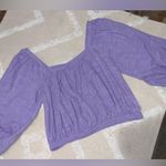 Free People  bell sleeve lavender square neck top boho casual classic Spring M Photo 3