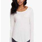 Chaser Women's Small Waffle Knit Keyhole Back Top White Scoop Neck Blouse NWT Photo 0